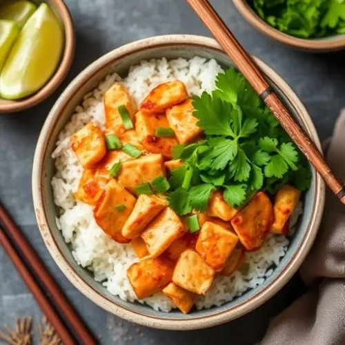 Butter Chicken Rice Bowl